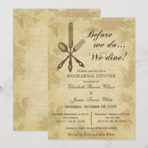 Elegant Rustic Vintage rehearsal dinner invites