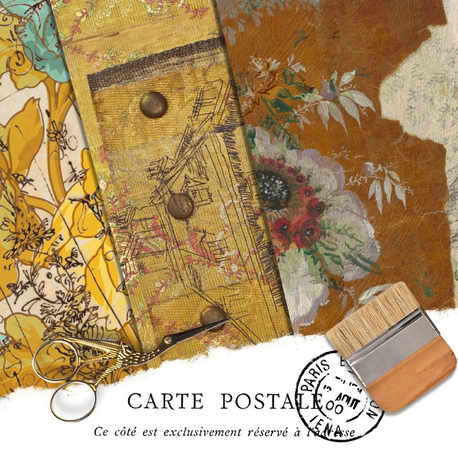 Elegant Rustic Vintage Texture Decoupage Wrapping Paper Sheet (Creator Uploaded)