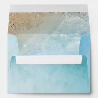 Elegant Rustic Watercolor Beach Return Address