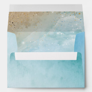 Elegant Rustic Watercolor Beach Return Address Envelope