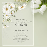 Elegant Rustic Watercolor Daisy Bridal Shower