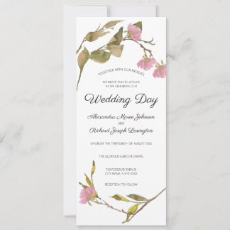 Elegant Rustic Watercolor Floral Greenery Wedding Invitation