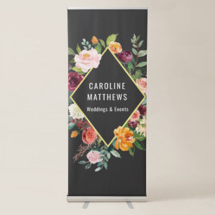 Elegant Rustic Watercolor Floral Retractable Banner