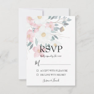 Elegant Rustic Watercolor Floral RSVP Card
