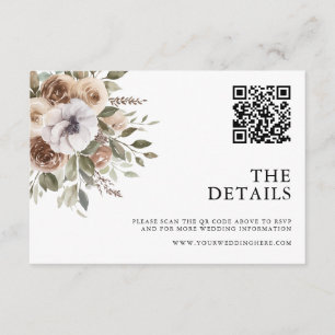 Elegant Rustic Watercolor Floral Wedding Save The Enclosure Card