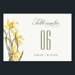 Elegant Rustic Watercolor Yellow Daffodil Wedding Table Number<br><div class="desc">If you need any further customisation please feel free to message me on yellowfebstudio@gmail.com.</div>
