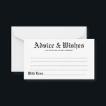 Elegant Rustic Wedding Advice & Wishes Card<br><div class="desc">Feel free to personalise and customise this elegant rustic wedding advice and wishes card. Edit options are available.</div>