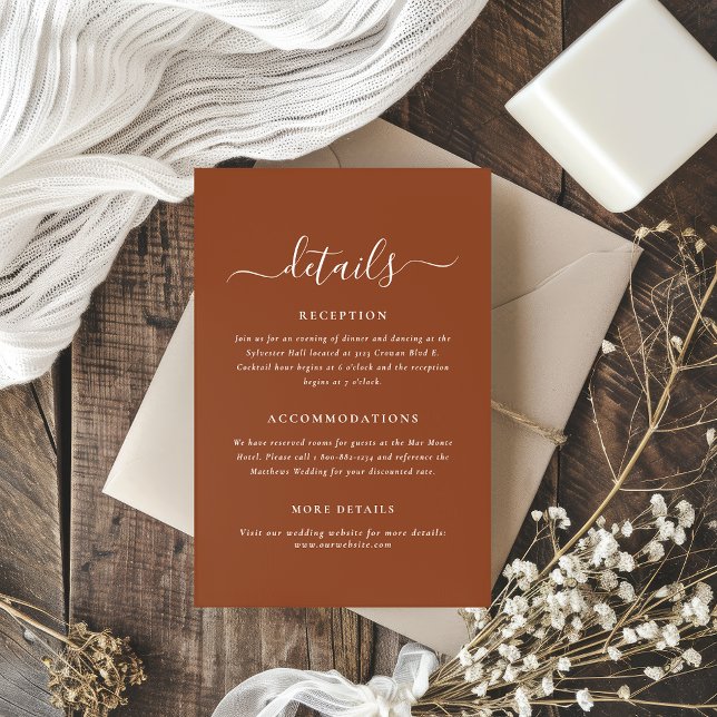 Elegant Rustic Wedding Details Enclosure Card (Creator Uploaded)