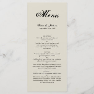 Elegant Rustic Wedding Menu