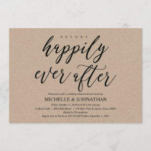Elegant Rustic Wedding Rehearsal Dinner Invites
