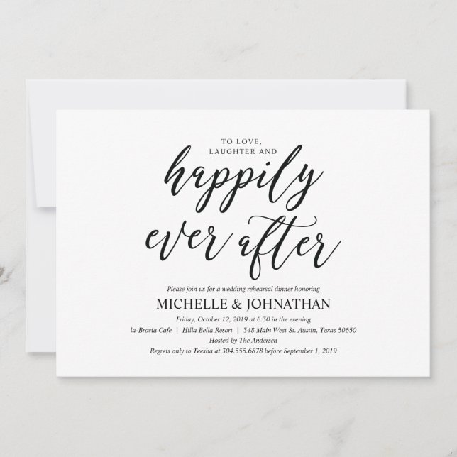 Elegant Rustic Wedding Rehearsal Dinner Invites (Front)