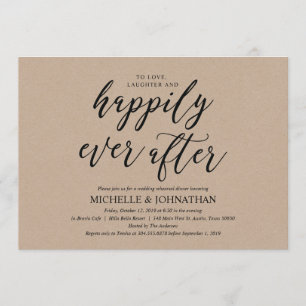 Elegant Rustic Wedding Rehearsal Dinner Invites