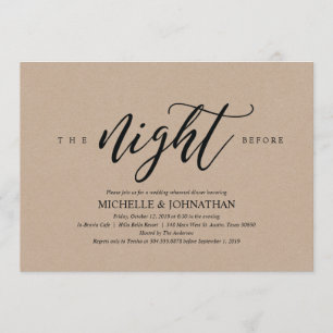Elegant Rustic Wedding Rehearsal Dinner Invites