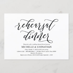 Elegant Rustic Wedding Rehearsal Dinner Invites