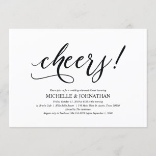 Elegant Rustic Wedding Rehearsal Dinner Invites