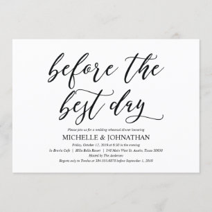 Elegant Rustic Wedding Rehearsal Dinner Invites