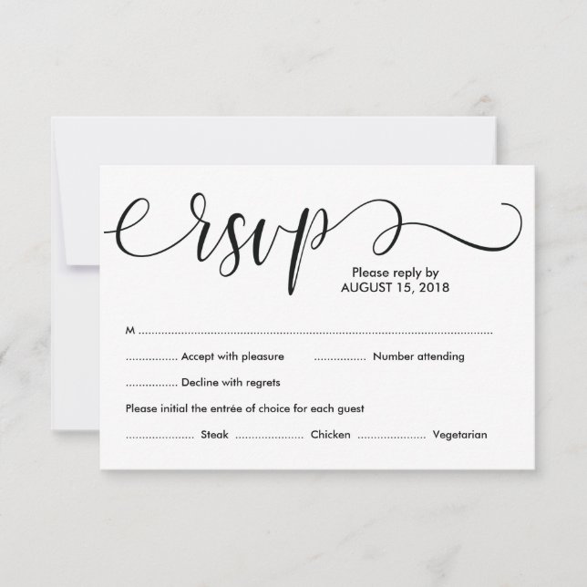 Elegant Rustic wedding RSVP card design v1 (Front)