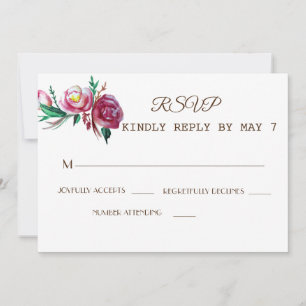 Elegant Rustic Wedding RSVP Invitation