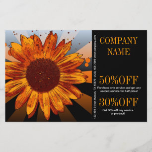 elegant rustic western country sunflower flyer