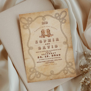 Elegant Rustic Western Wedding Invitation