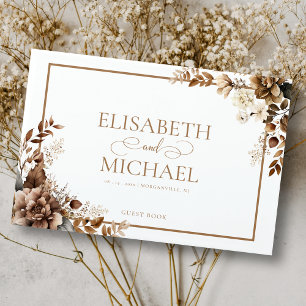 Elegant Rustic Wildflower Boho Terracotta Guest Book
