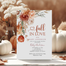 Elegant Rustic Wildflower Fall in Love Baby Shower