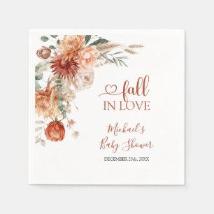 Elegant Rustic Wildflower Fall in Love Baby Shower Napkin