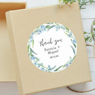 Elegant Rustic Wildflower Wedding Thank You Classic Round Sticker