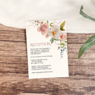 Elegant Rustic Wildflowers Reception Cards