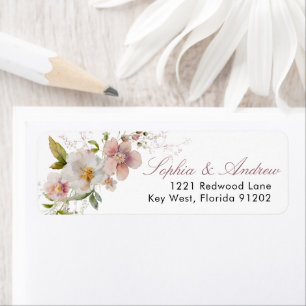 Elegant Rustic Wildflowers Return Address Label