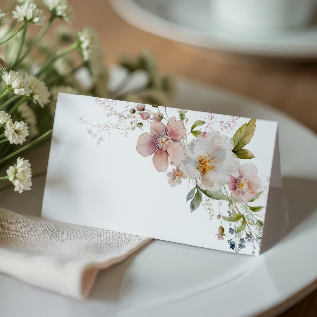 Elegant Rustic Wildflowers Wedding Place Card (Creator Uploaded)