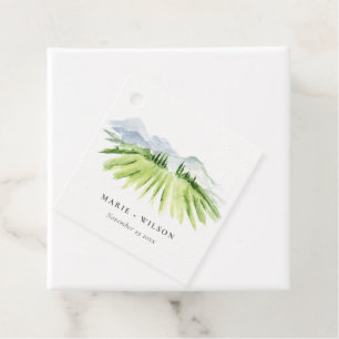 Elegant Rustic Winery Vineyard Mountain Wedding Favour Tags