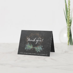 Elegant rustic winter thank you wedding