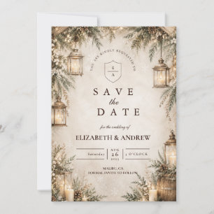 Elegant Rustic Winter Wedding Save The Date
