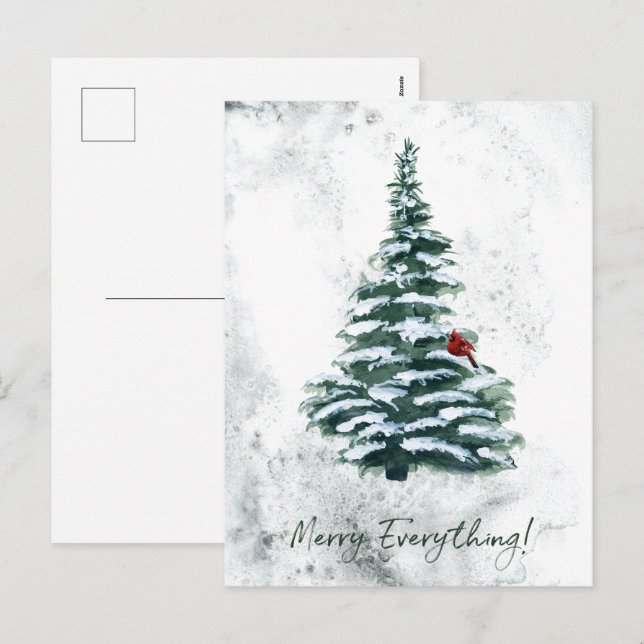 Elegant Rustic Winter Woodland Christmas Holiday Postcard (Front/Back)