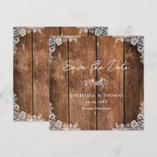 Elegant Rustic Wood Country Wedding Save The Date