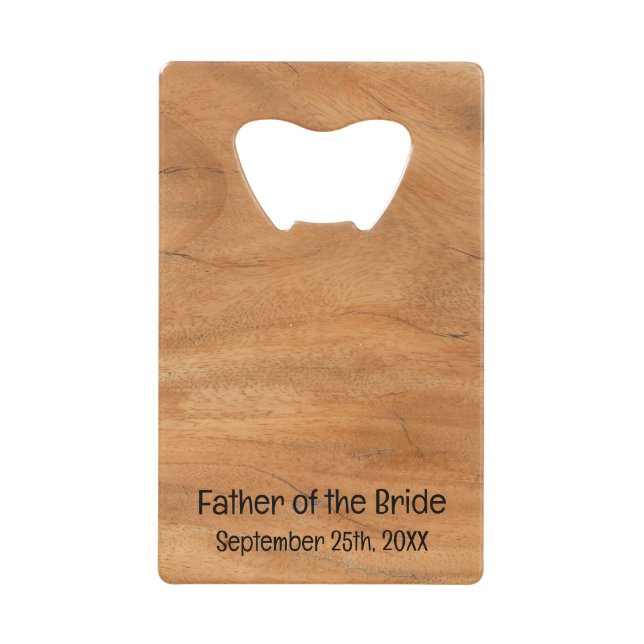 Elegant Rustic Wood Grain Father of the Bride (Front)