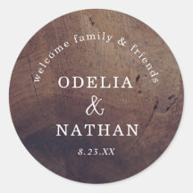 Elegant Rustic Wood Grain Texture Arched Wedding