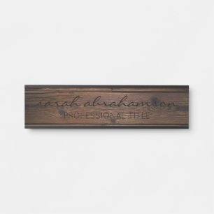 Elegant Rustic Wood Office Door Signs