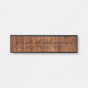 Elegant Rustic Wood Office Door Signs