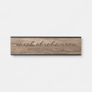 Elegant Rustic Wood Office Door Signs