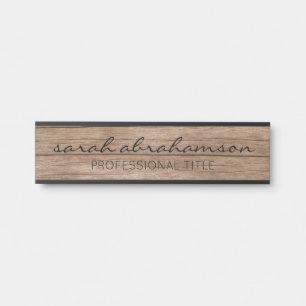Elegant Rustic Wood Office Door Signs