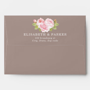 Elegant Rustic Wood String Lights Roses Envelope