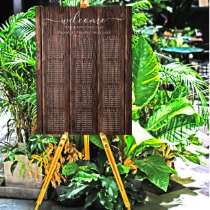 Elegant Rustic Wood Wedding Seating Chart
