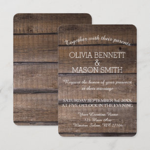 Elegant Rustic Wooden Pallet Wedding Invitation