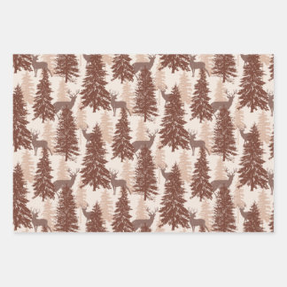Elegant Rustic Woodland Forest and Deer Wrapping Paper Sheet
