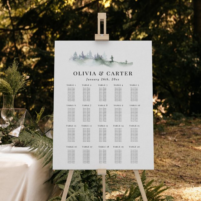 Elegant Rustic Woodland Wedding Seating Chart (Creator Uploaded)