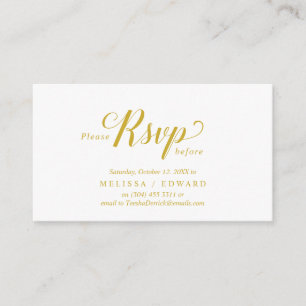 Elegant Rustic, Yellow Gold, RSVP respond, Reply Enclosure Card