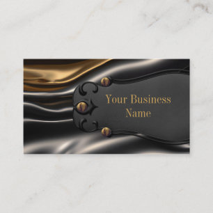 Elegant Rusty gold black silk metal look Business Card