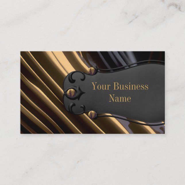 Elegant Rusty liquid gold black silk metal look  Business Card (Front)